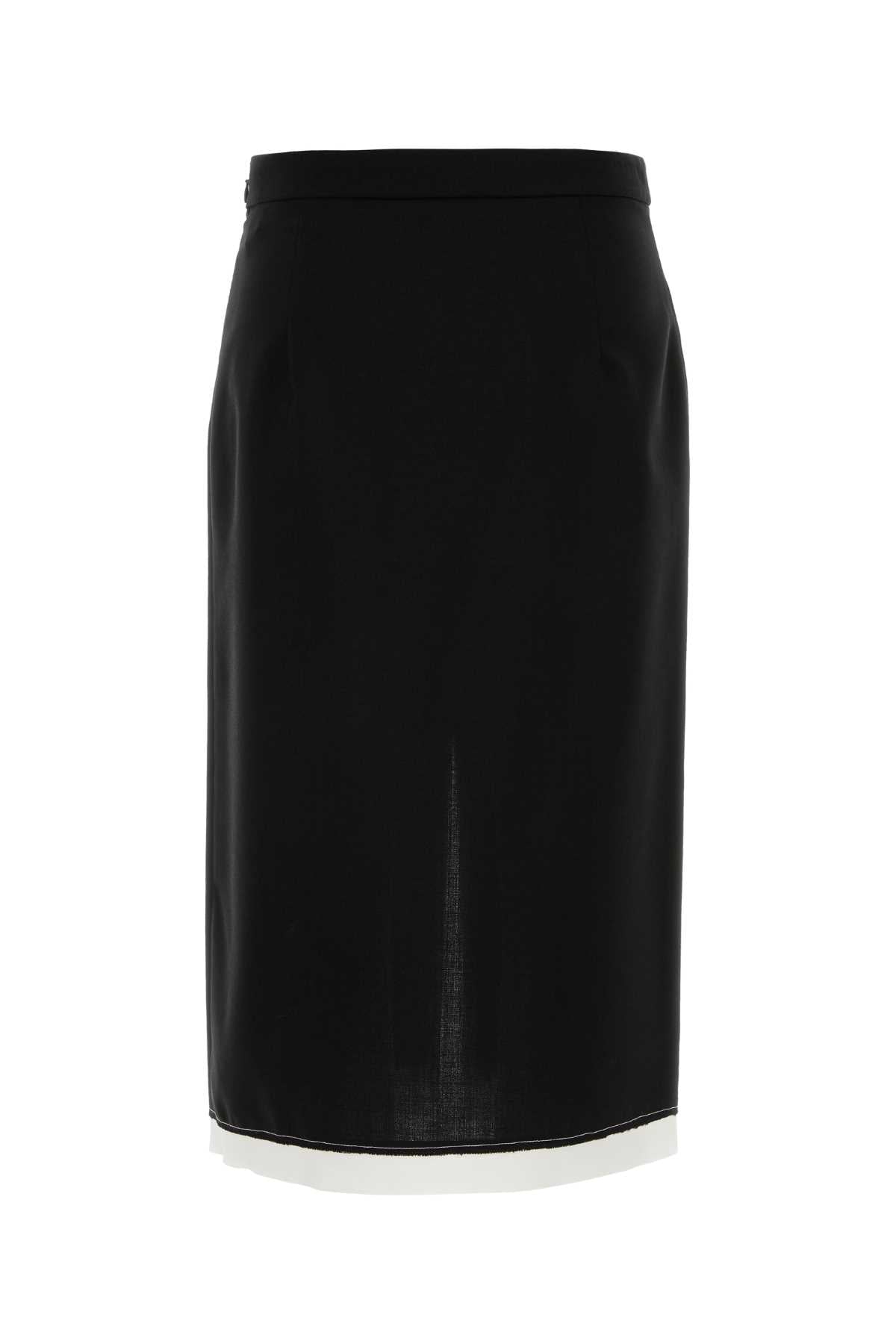 Black Wool Skirt Gonne