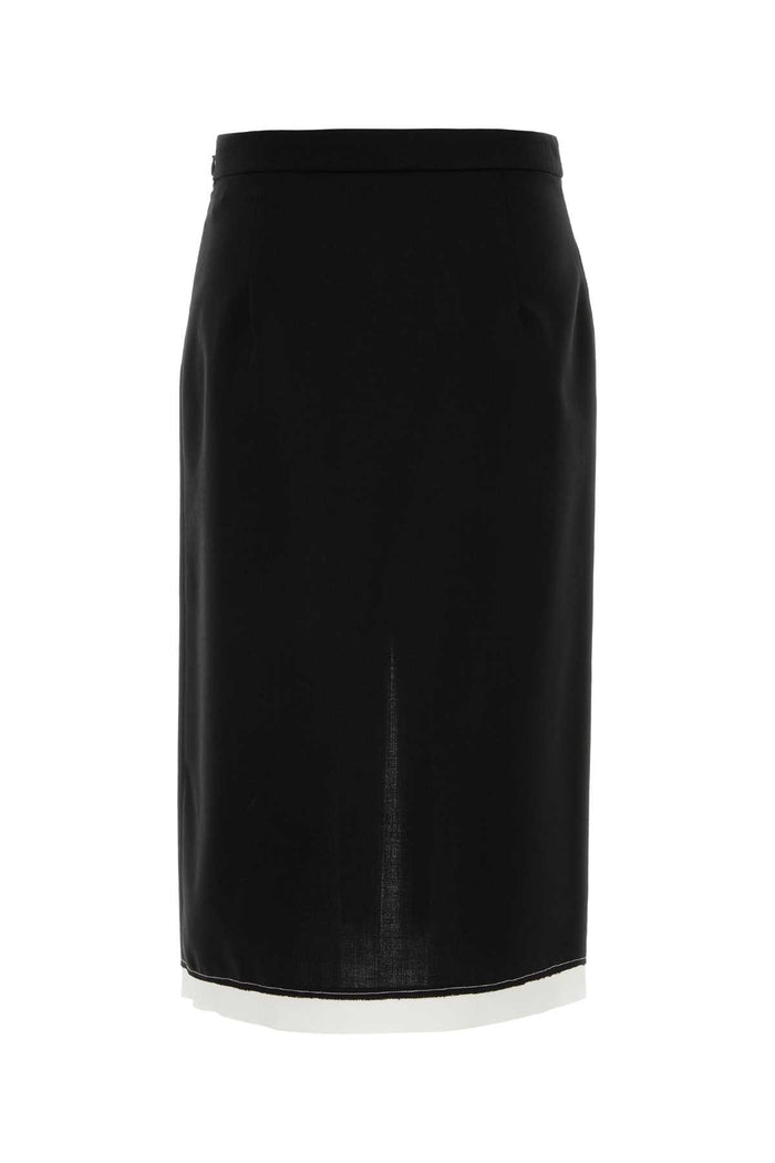 Black Wool Skirt Gonne