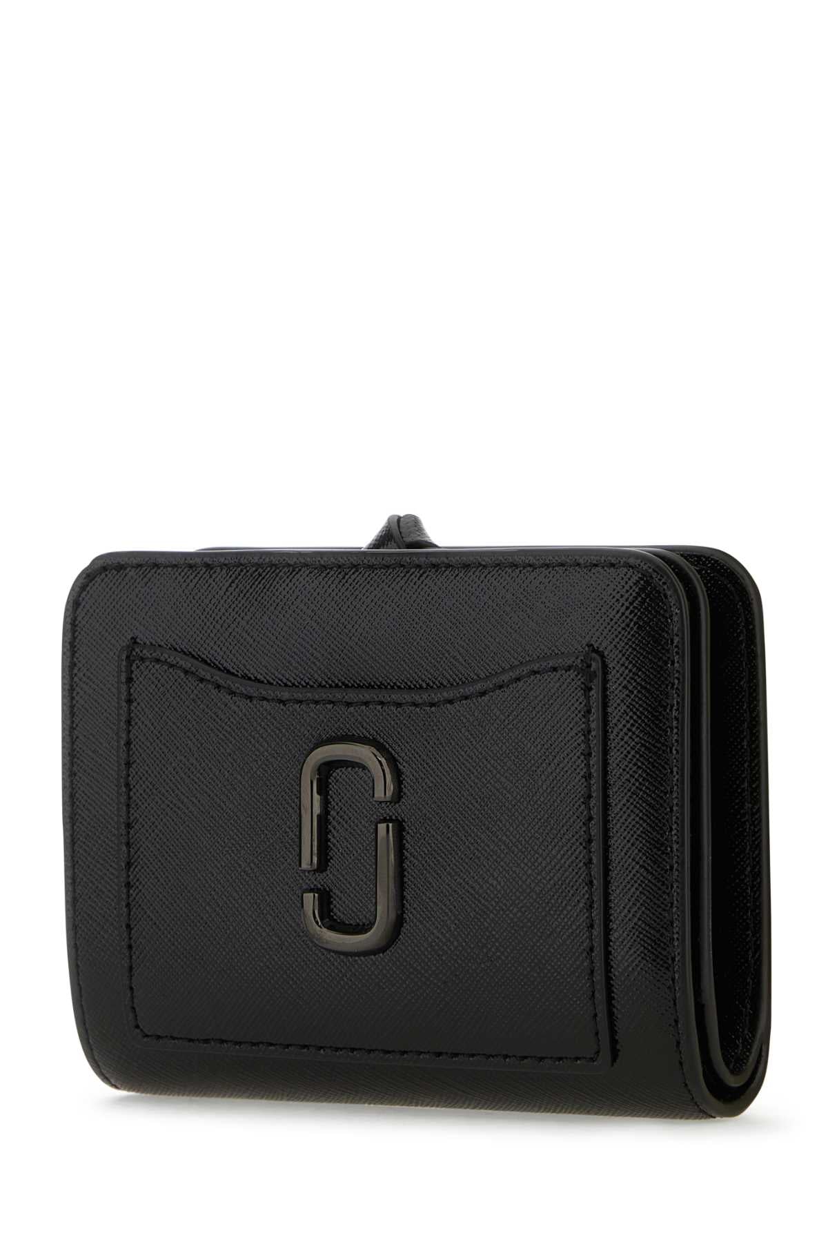 Black Leather Mini The Utility Snapshot Dtm Wallet Portafogli