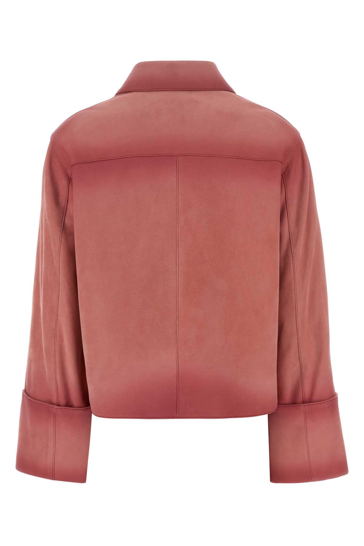 Pink Leather Jacket Giacche E Gilet