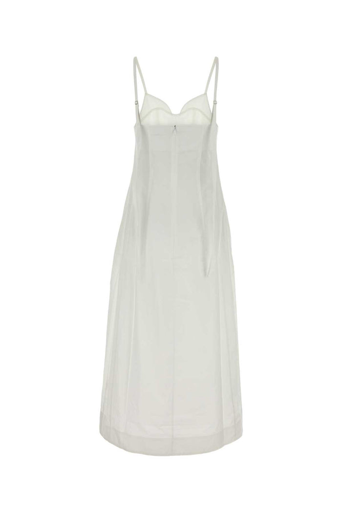White Poplin Dress Exterior: Cotton Abiti