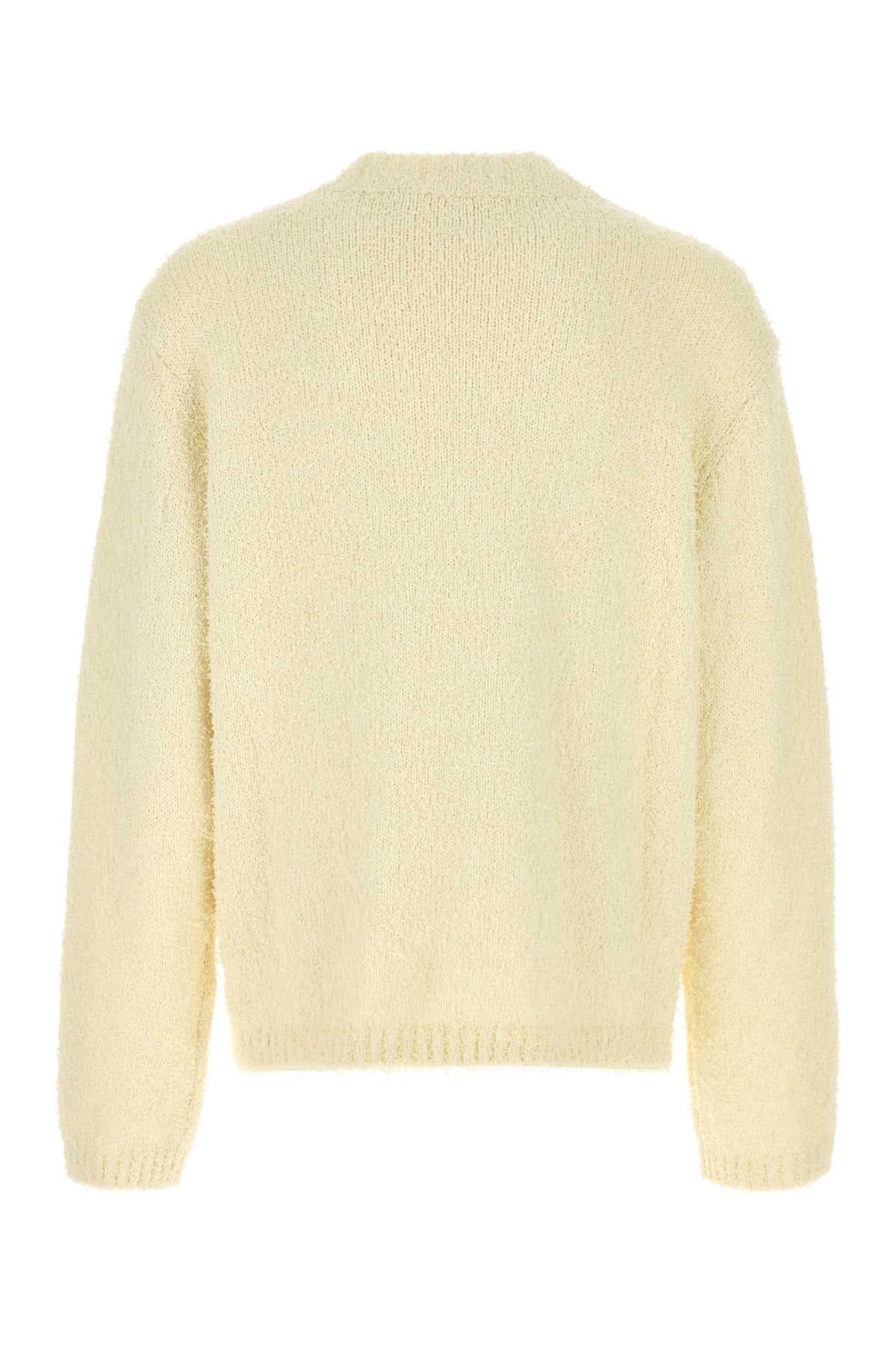 Ivory Cotton Blend Oversize Odilon Sweater Cream Exterior: Tencel Maglieria