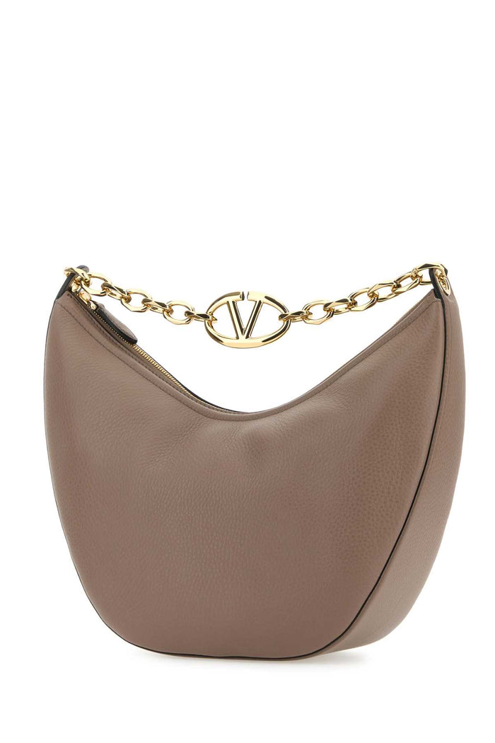 Antiqued Pink Leather Medium Hobo Vlogo Moon Shoulder Bag Clay Borse A Mano