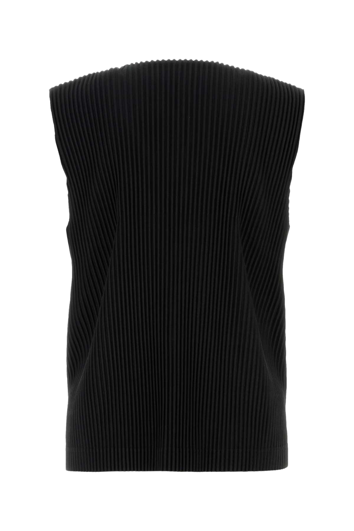 Black Polyester Vest Exterior: Abiti