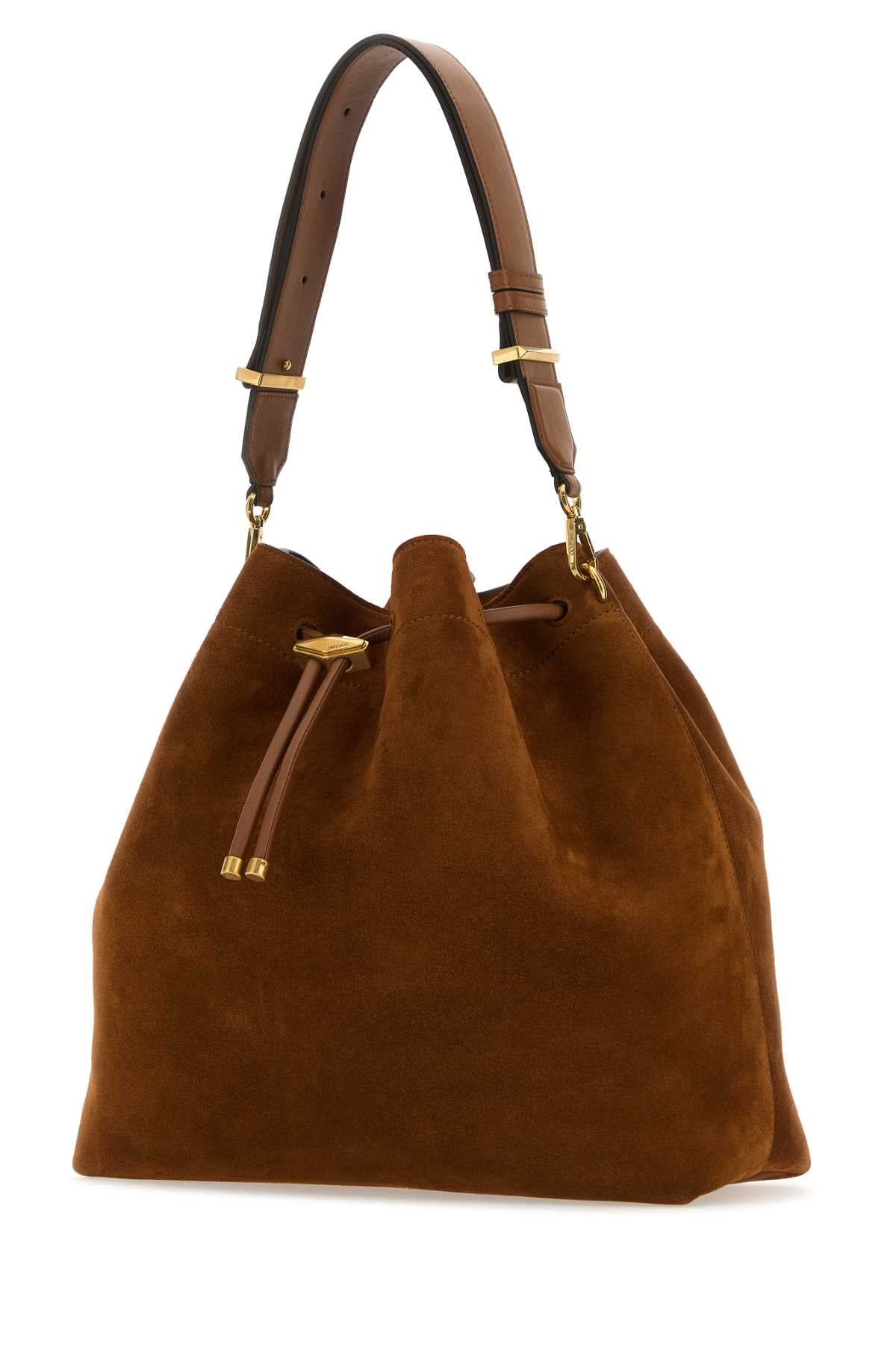 Caramel Suede Bon Bucket Bag Tangold Calf Brass Borse A Mano