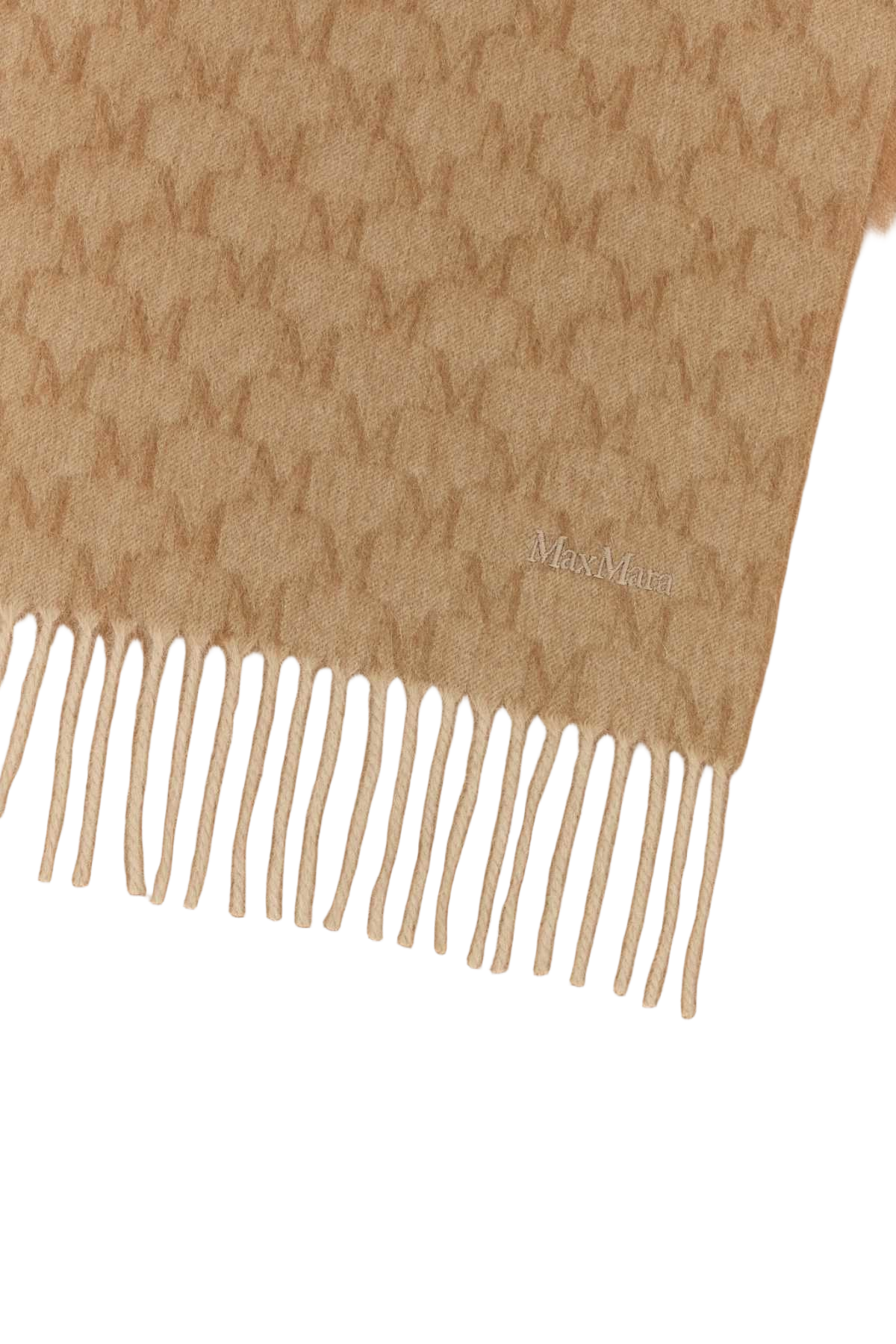 Embroidered Camel Wklogo Scarf Beige Oro Exterior: Sciarpe E Foulard
