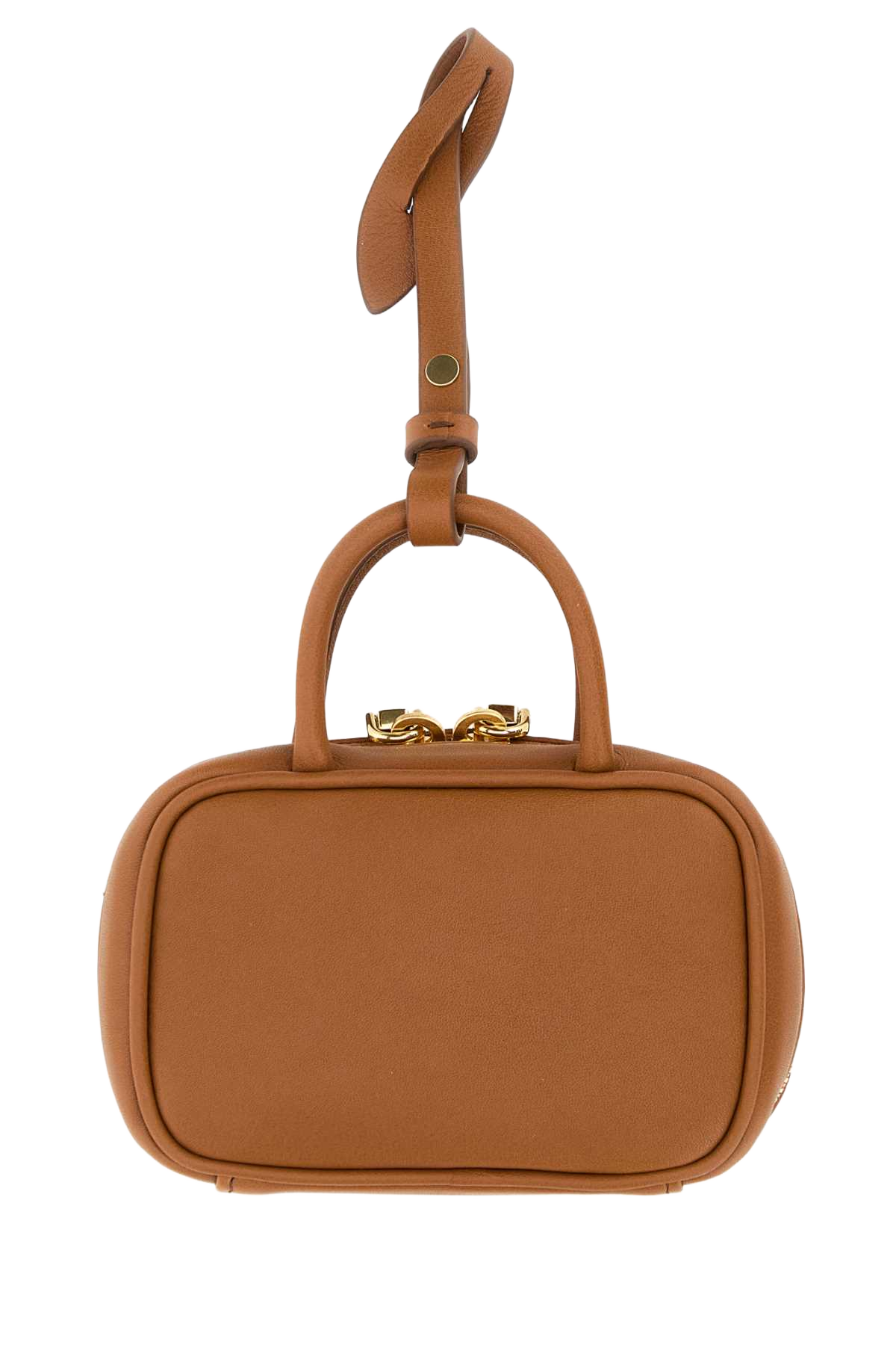 Camel Leather Beau Keyring Necessaire Cognac Vitello Portachiavi