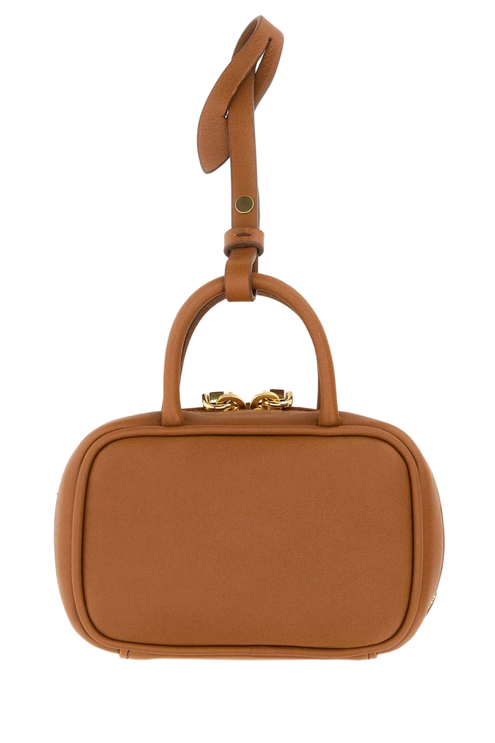Camel Leather Beau Keyring Necessaire Cognac Vitello Portachiavi