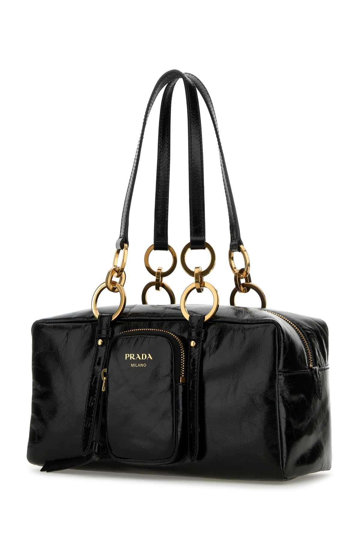 Black Leather Handbag Nero Vitello Borse A Mano