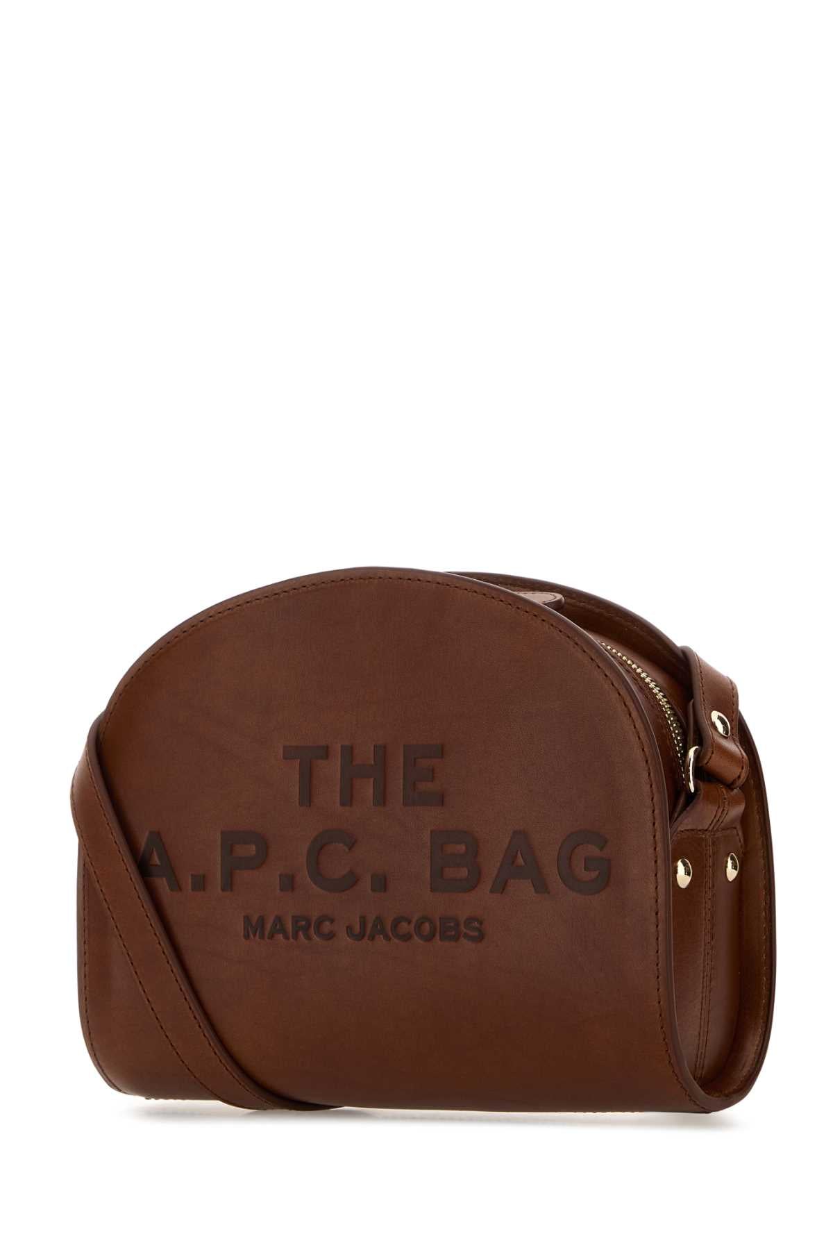 Brown Leather A.p.c. X Marc Jacobs Demi Lune Crossbody Bag Hazelnut Borse A Tracolla