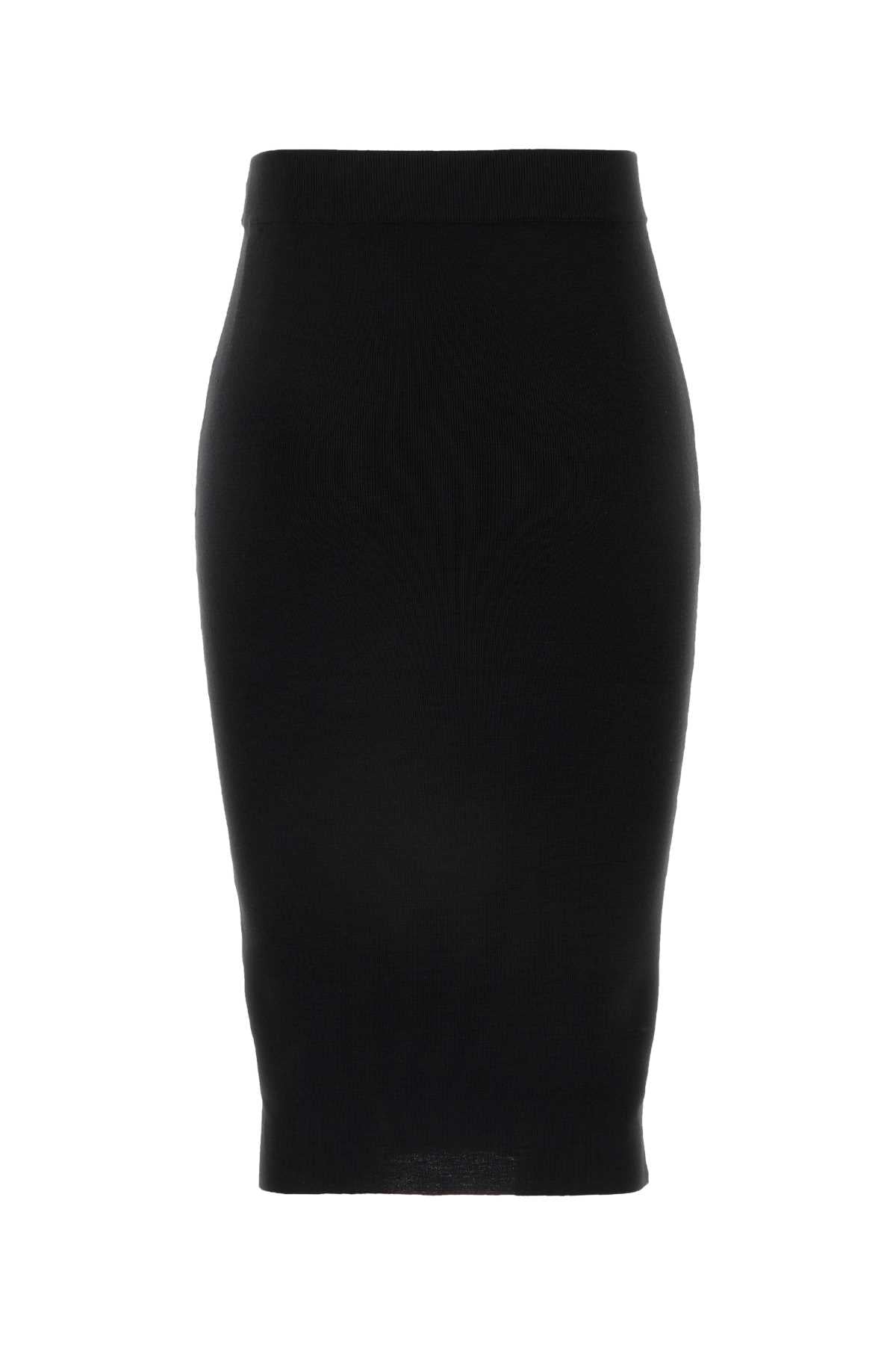 Black Wool Skirt Noir Exterior: Gonne