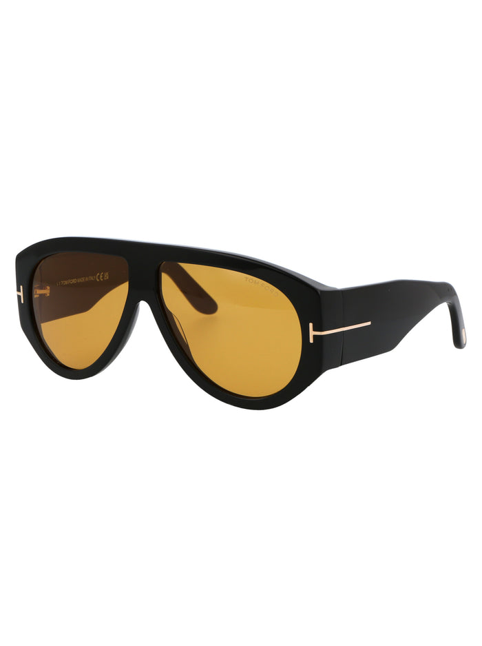 Nero Lucido / Marrone Acetate Sunglasses