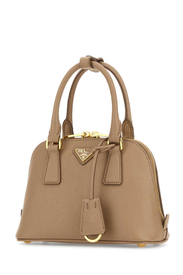 Beige Leather Handbag Cammeo Calfleather Borse A Mano