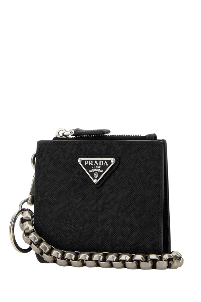 Black Leather Wallet Nero Vitello Portafogli