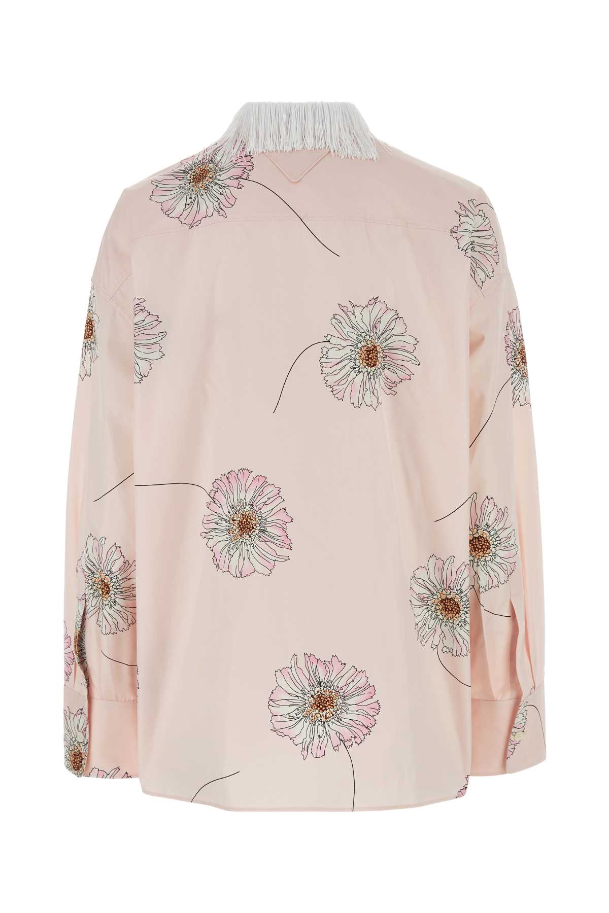 Printed Poplin Oversize Shirt Pesco Exterior: Cotton Camicie