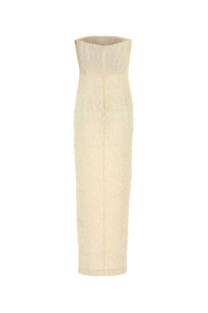 Ivory Fil Coupe Dress Ecru Exterior: Viscose Abiti