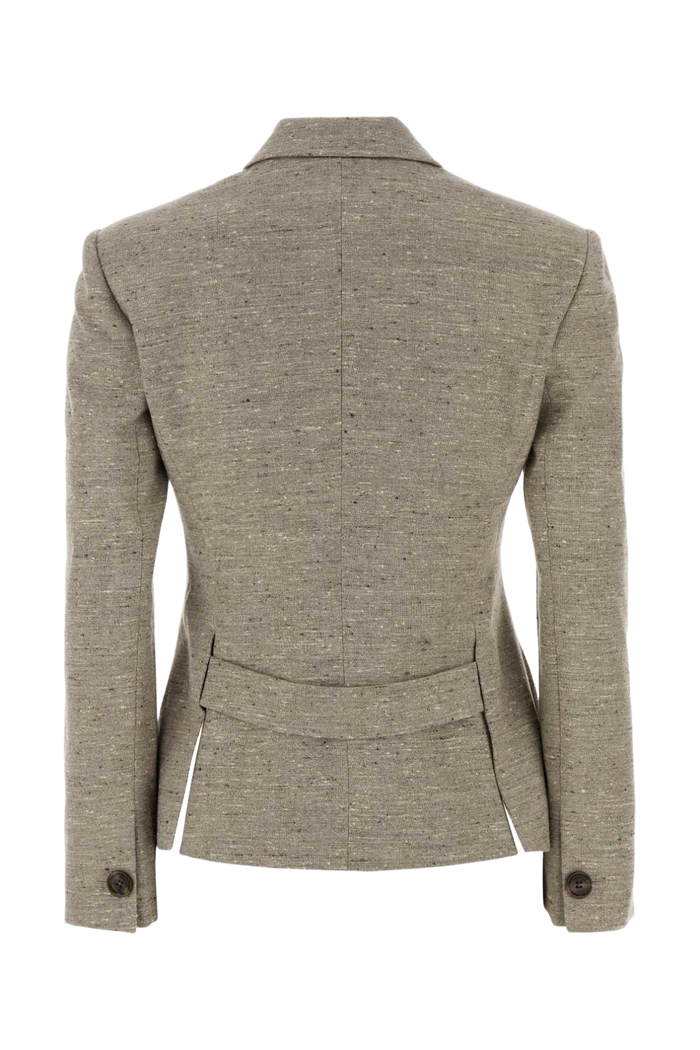 Melange Dove Grey Silk Blend Blazer Beige Giacche E Gilet