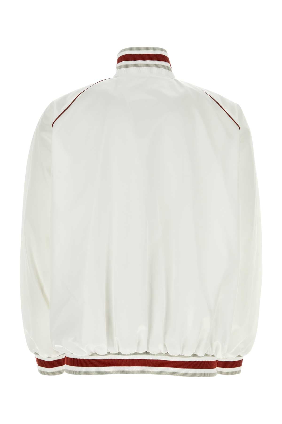White Nylon Bomber Jacket Exterior: Lining: Giubbini