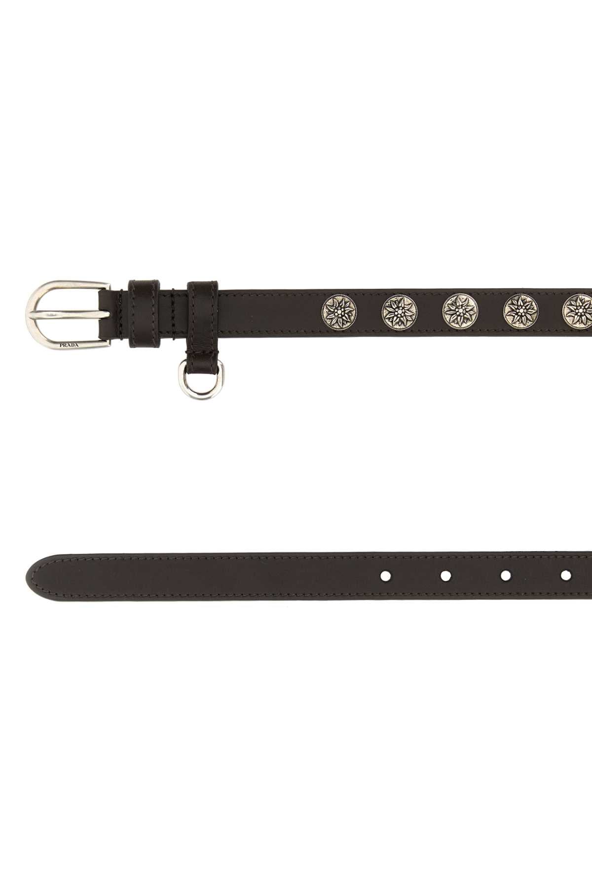 Chocolate Leather Belt Caffe' Cinture