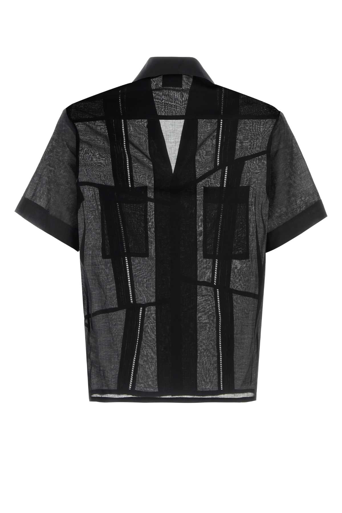 Black Cotton Broken Shirt Exterior: Camicie
