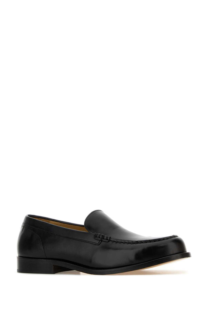 Black Leather Loafers Noir Mocassini