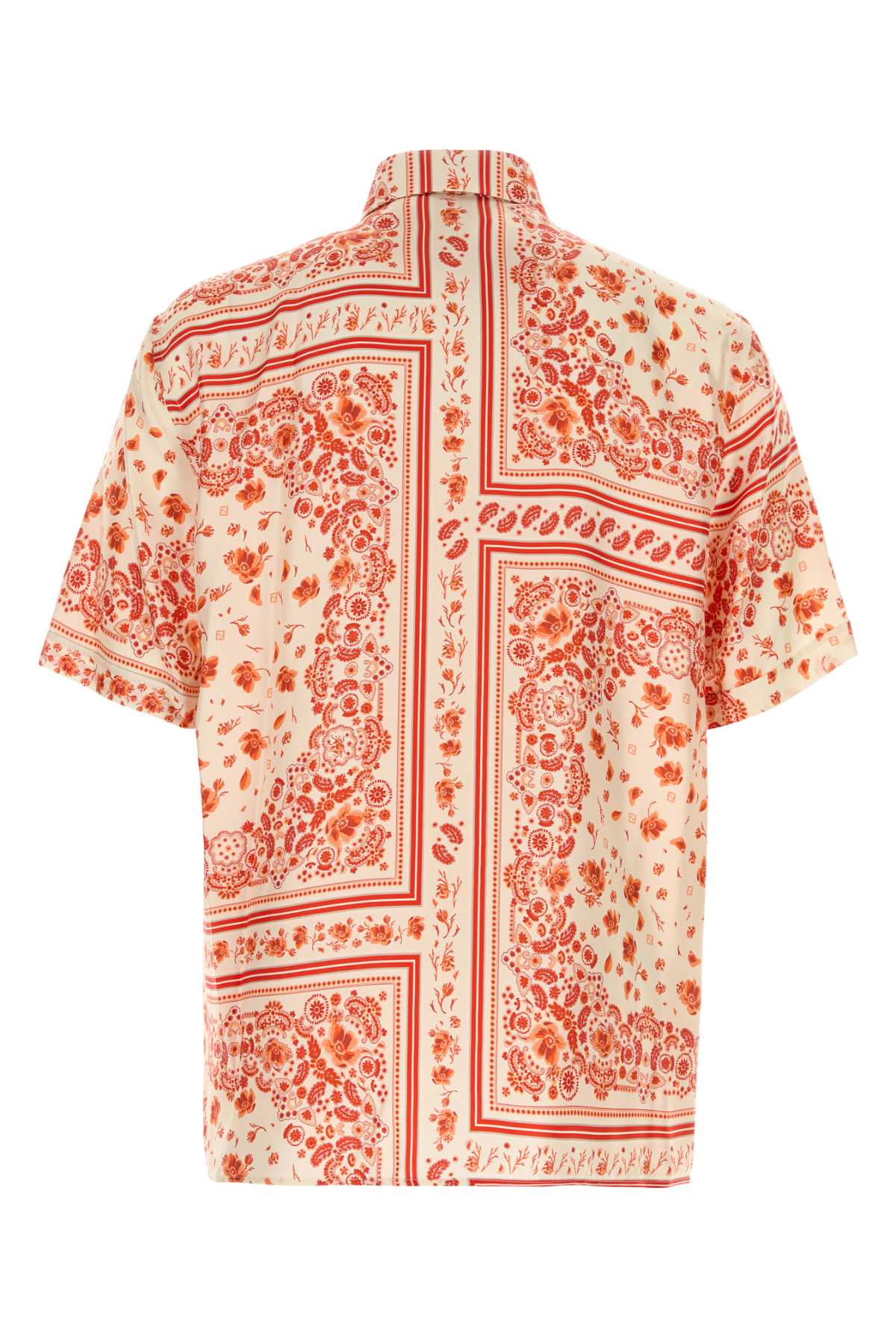 Printed Silk Shirt Coral Exterior: Camicie