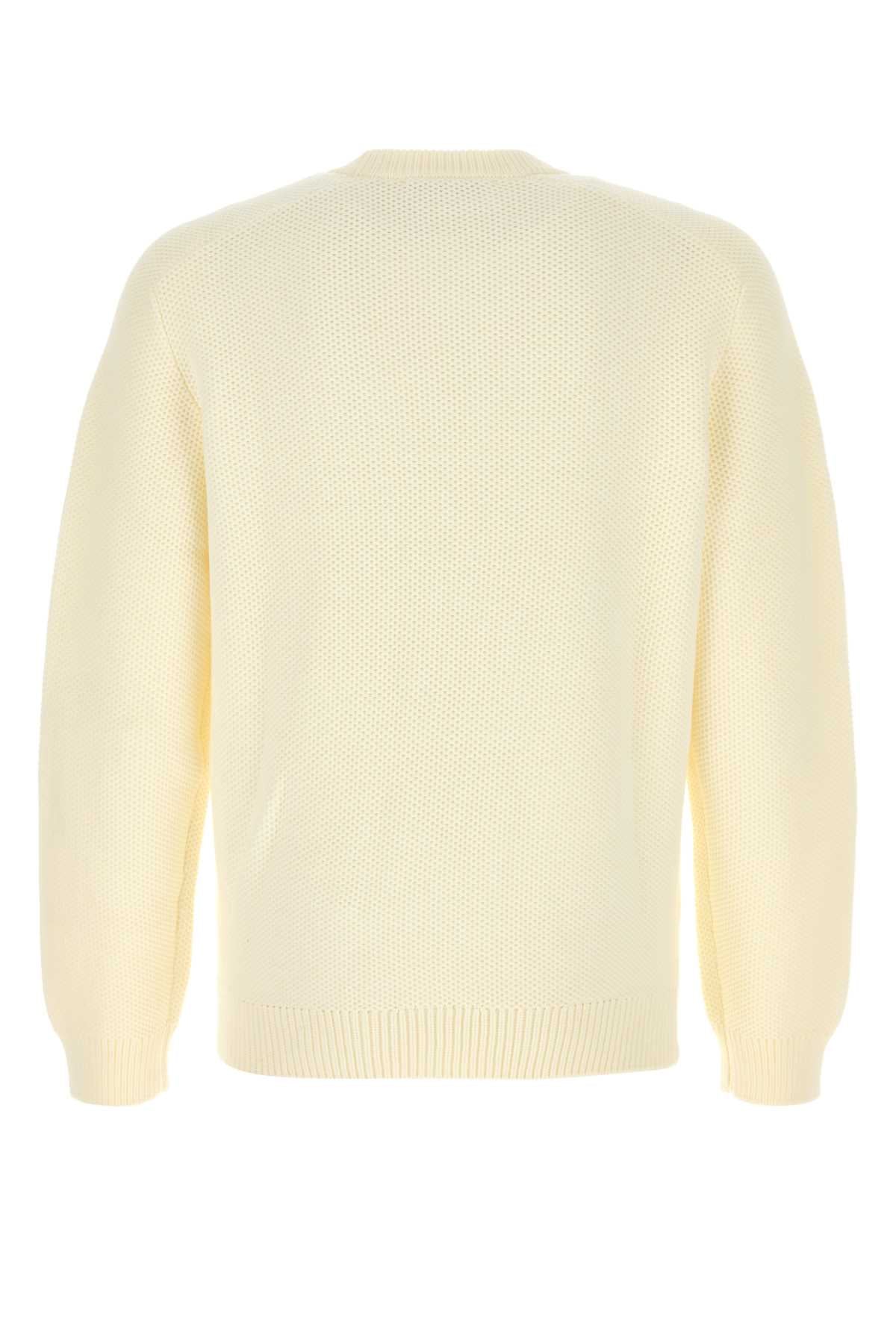 Ivory Cotton Blend Sweater Milk Exterior: Nylon Felpe