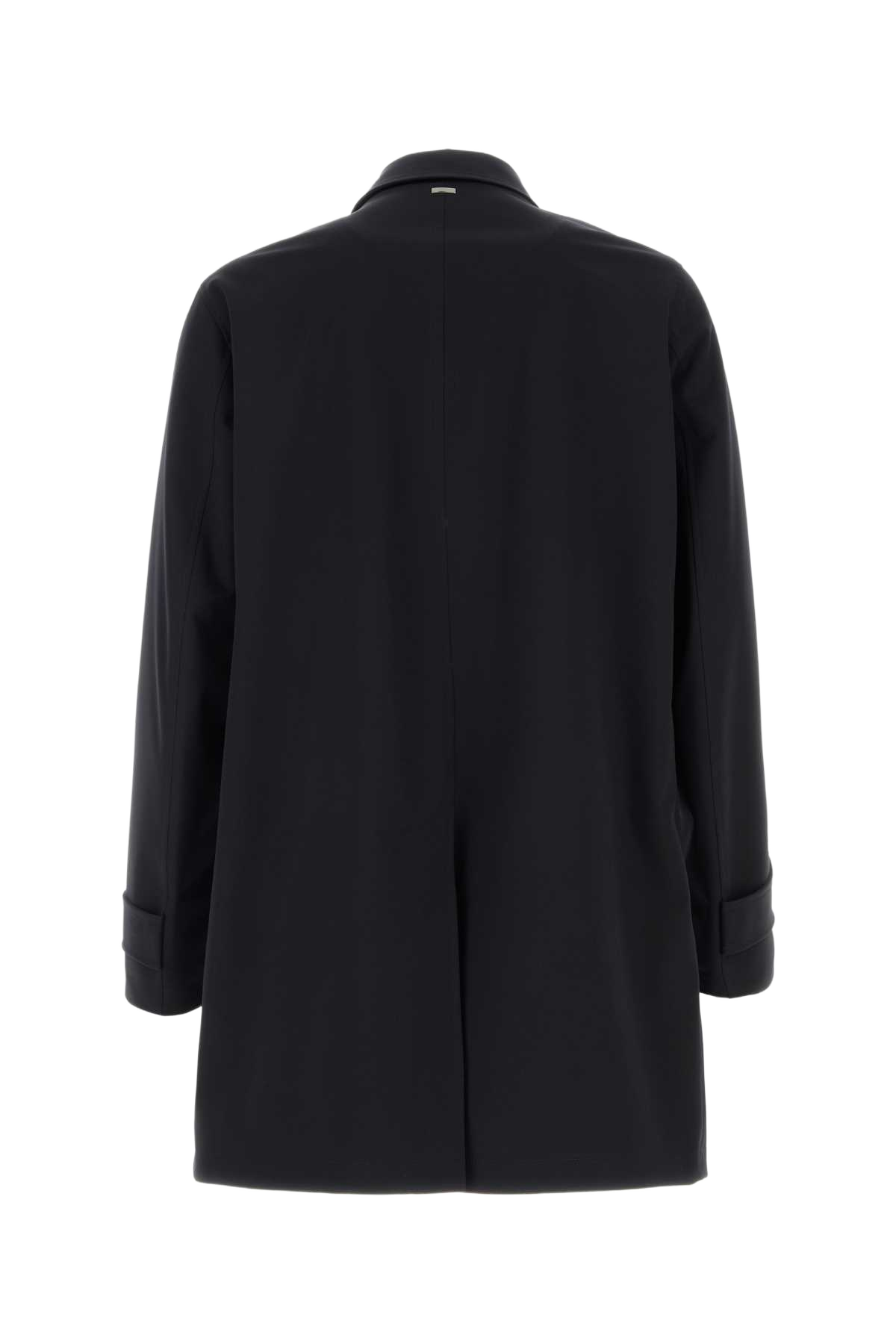 Navy Blue Polyester Raincoat Cappotti