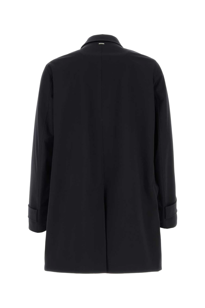 Navy Blue Polyester Raincoat Cappotti
