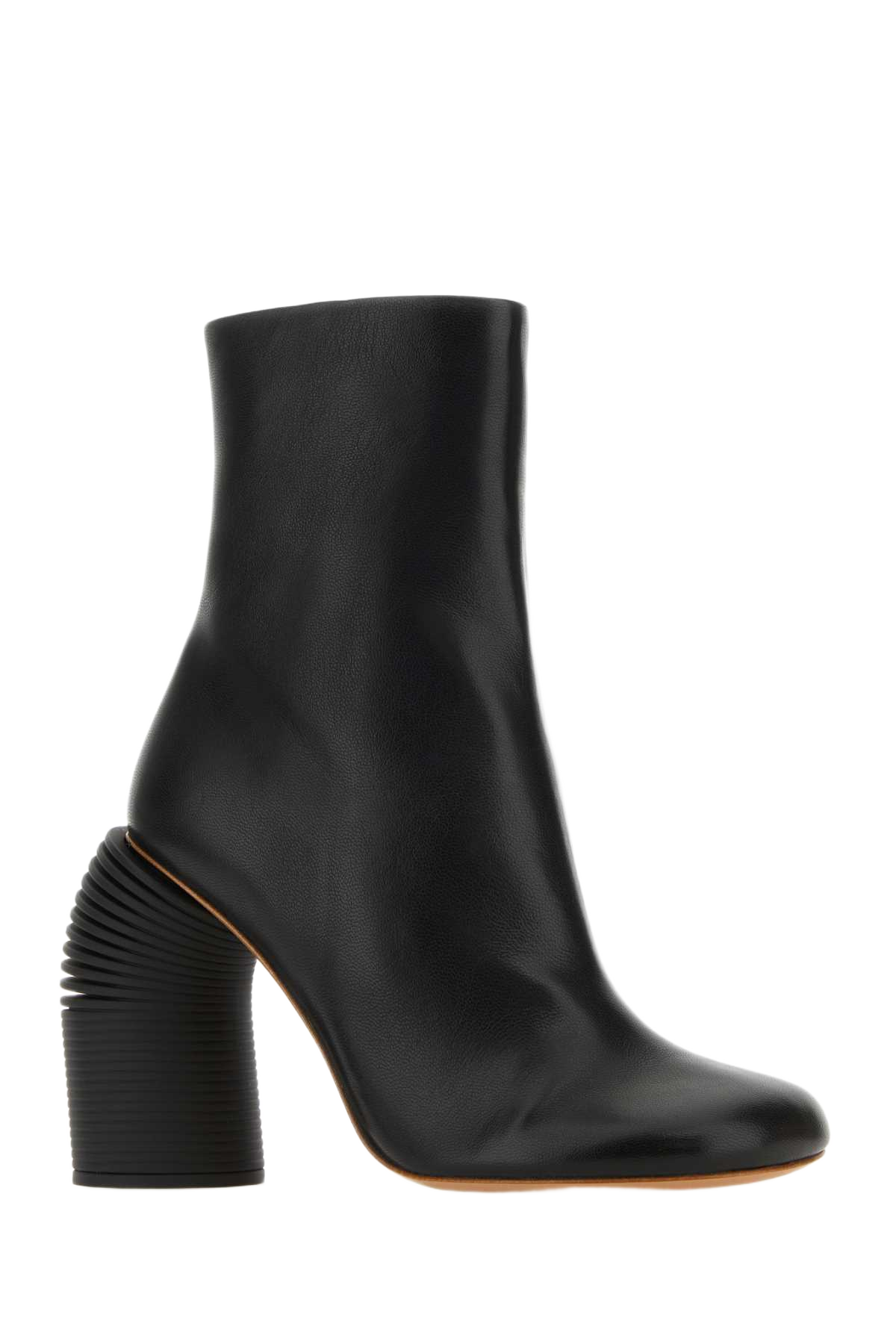 Black Leather Spring Ankle Boots Blkblk Stivali