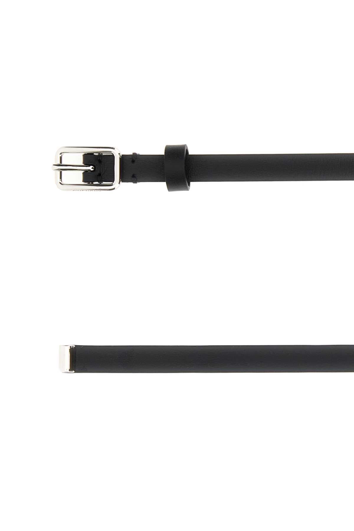 Black Leather Belt Cinture
