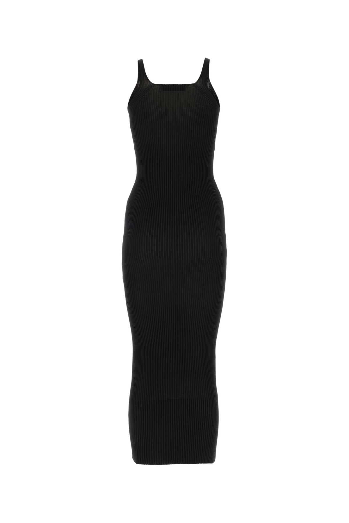 Black Polyester Dress Superblackperformancepoly Exterior: Abiti Lunghi