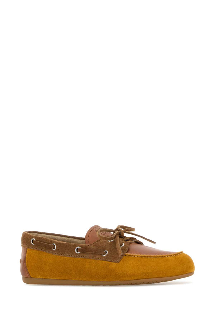 Multicolor Leather And Suede Loafers Whiskycognac Mocassini