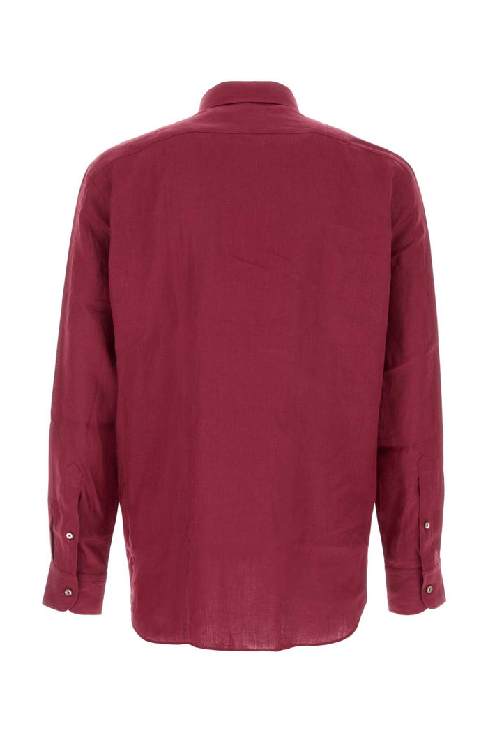 Tyrian Purple Linen Shirt R09g Exterior: Camicie