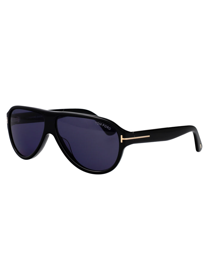 Ft1336 01v Nero Lucido / Blu Acetate Sunglasses