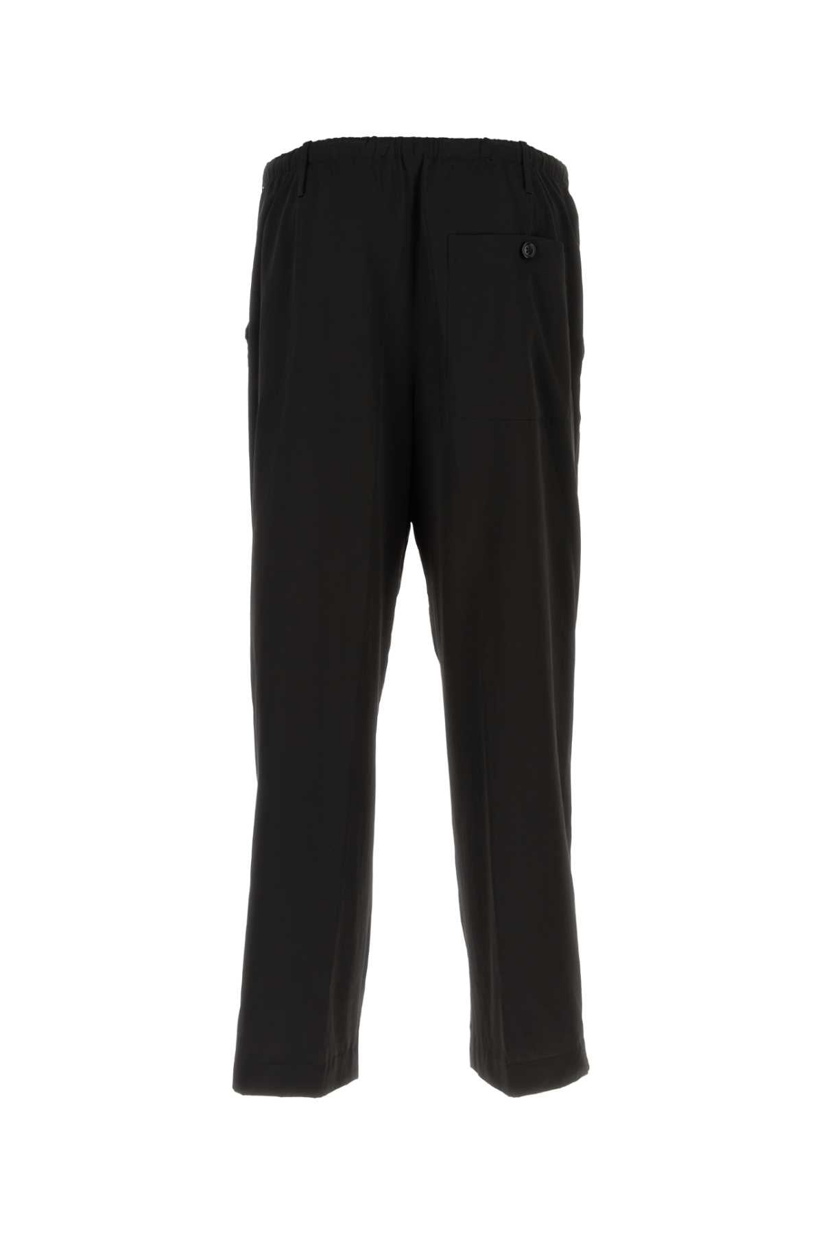 Black Viscose Blend Pant Exterior: Cotton Pantaloni