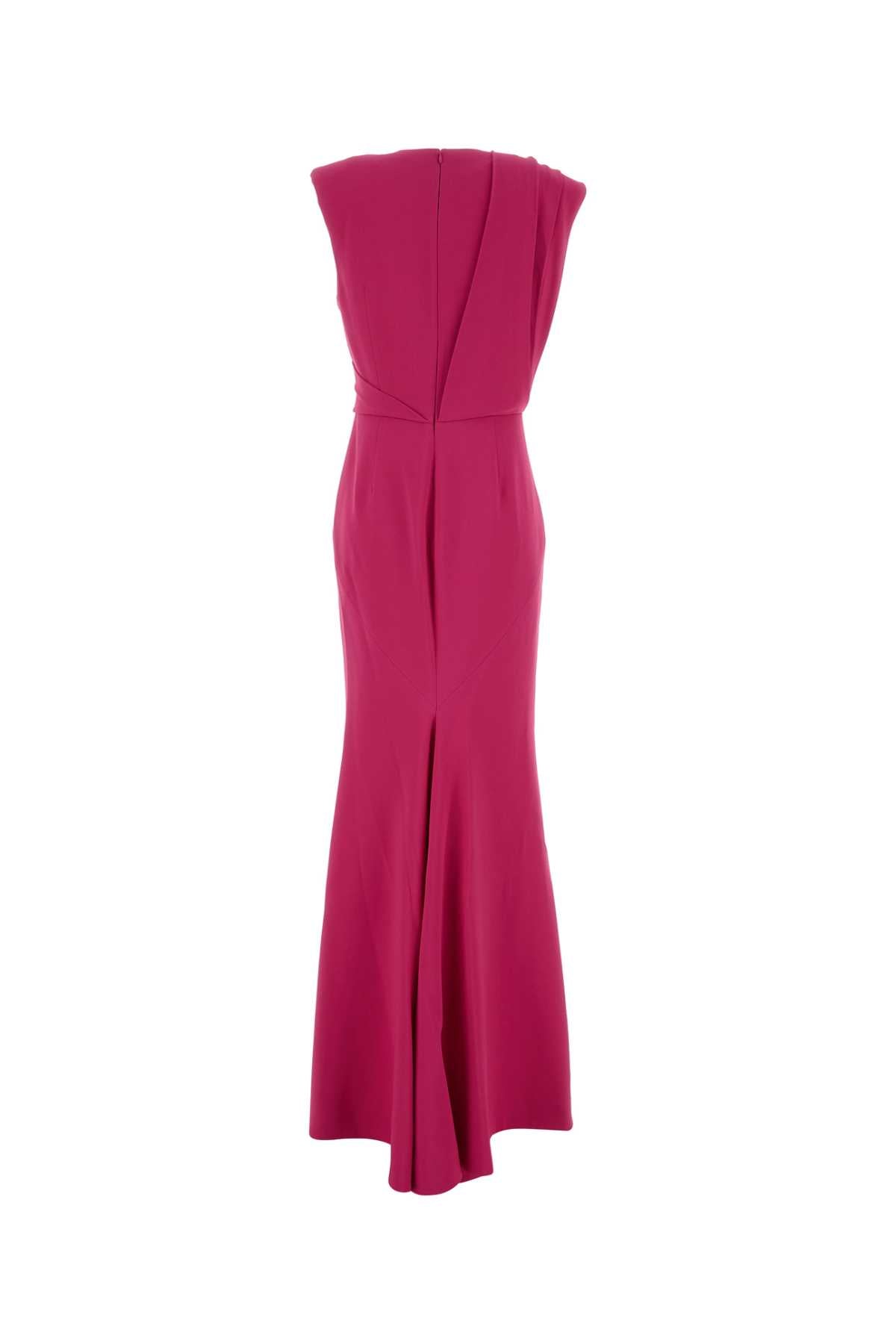 Fuchsia Stretch Crepe Dress Abiti