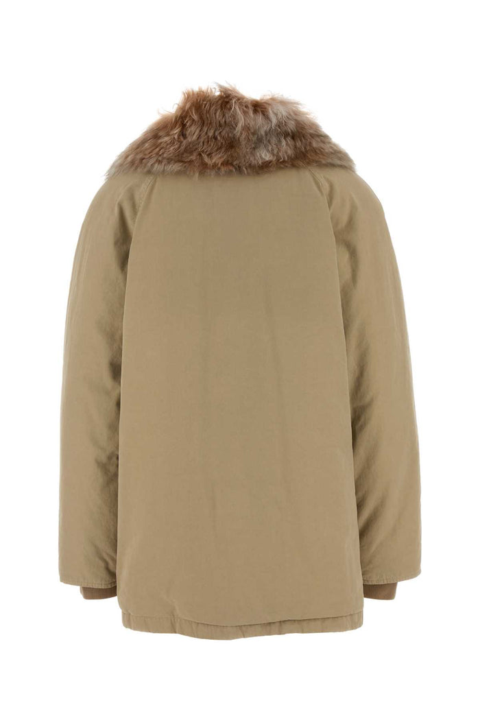 Beige Cotton Down Jacket Corda Piumini