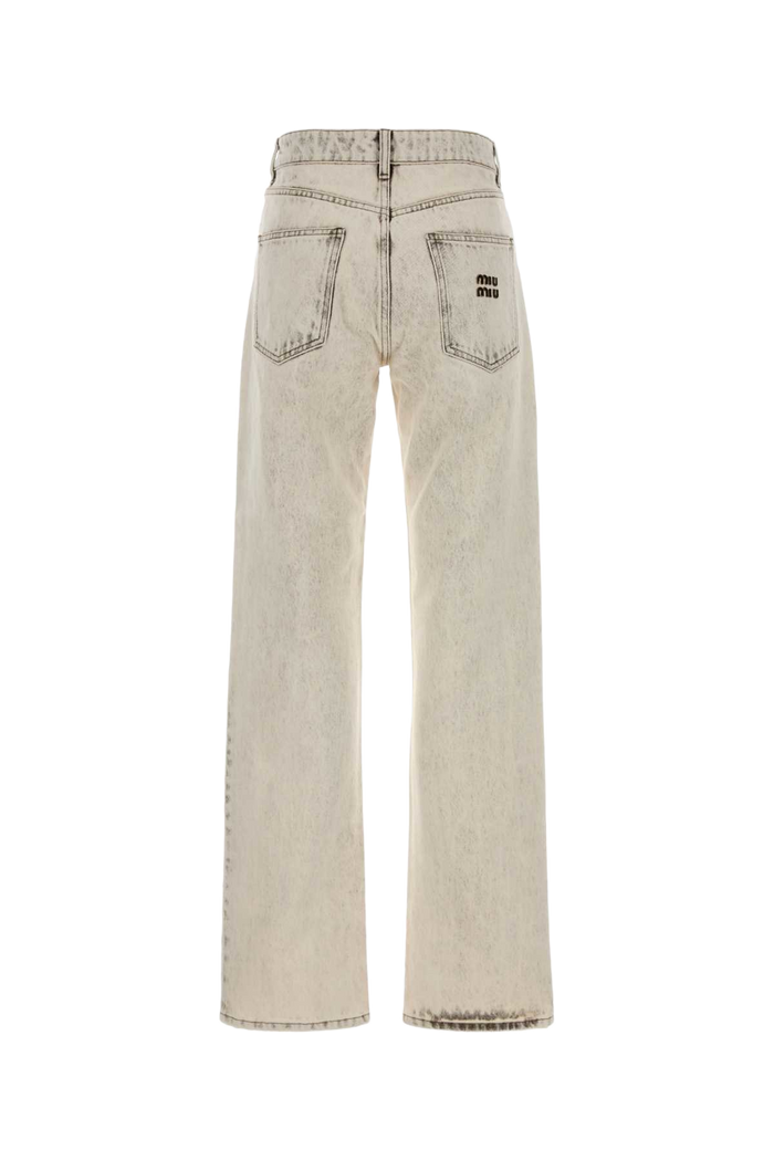 Ivory Denim Jeans Bianco Exterior: Cotton
