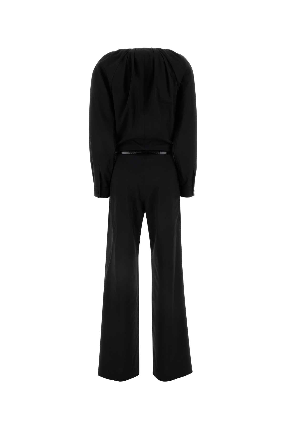 Black Stretch Wool Jumpsuit Tute