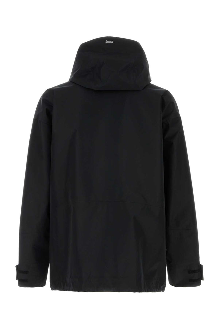 Black Polyester Jacket Nero Exterior: Giubbini