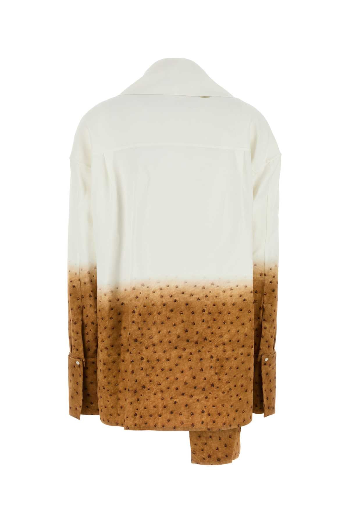 Printed Crepe Shirt Whitemulticolor Exterior: Viscose Elastane Camicie
