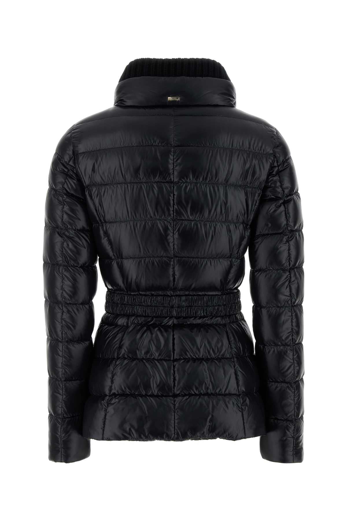 Black Nylon Down Jacket Nero Piumini