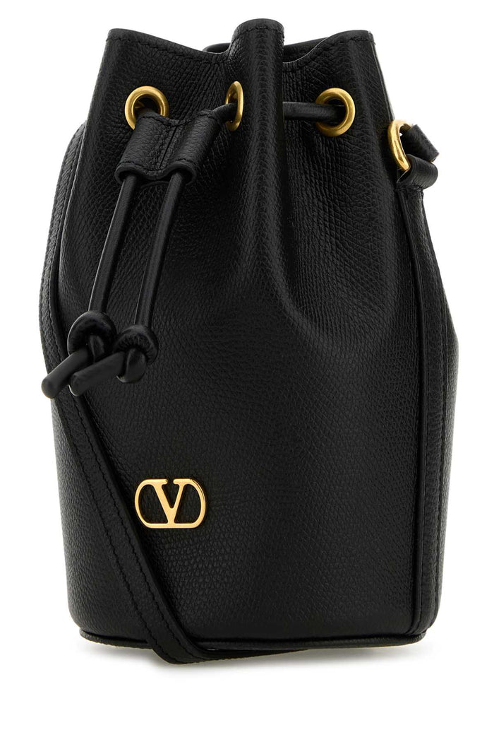 Black Leather Bucket Bag Nero Borse A Secchiello