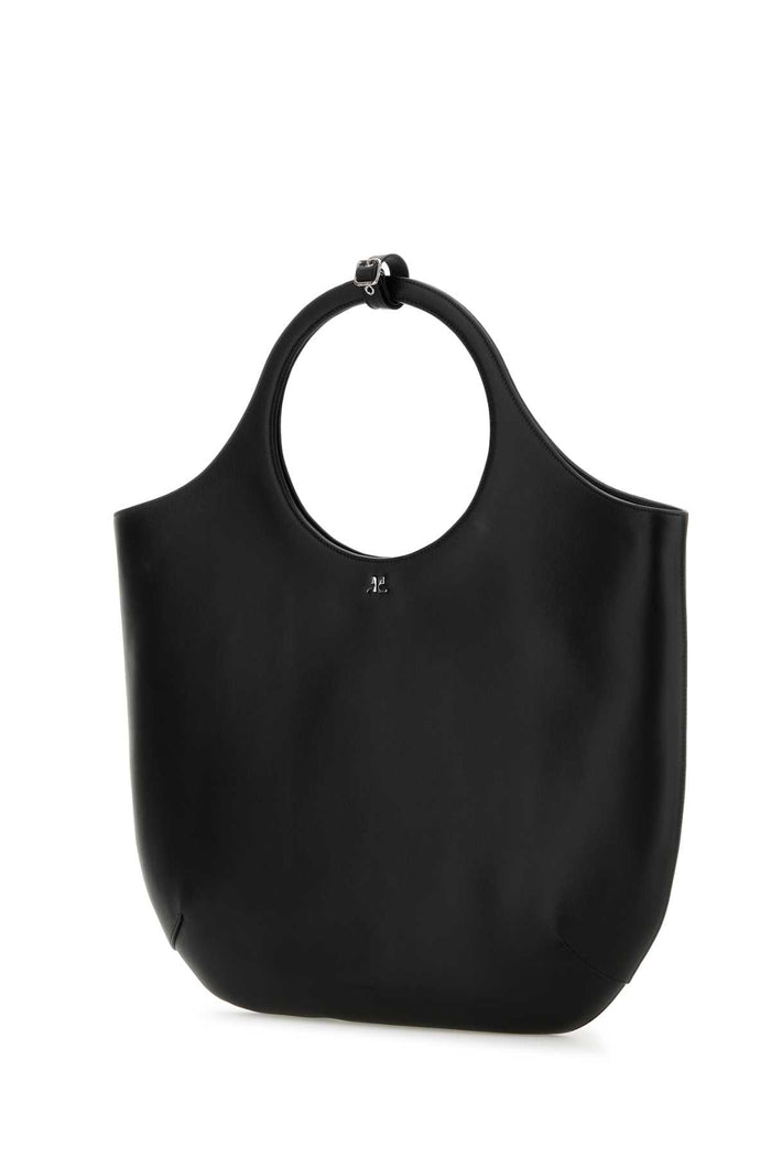 Black Leather Large Holy Handbag Borse A Mano