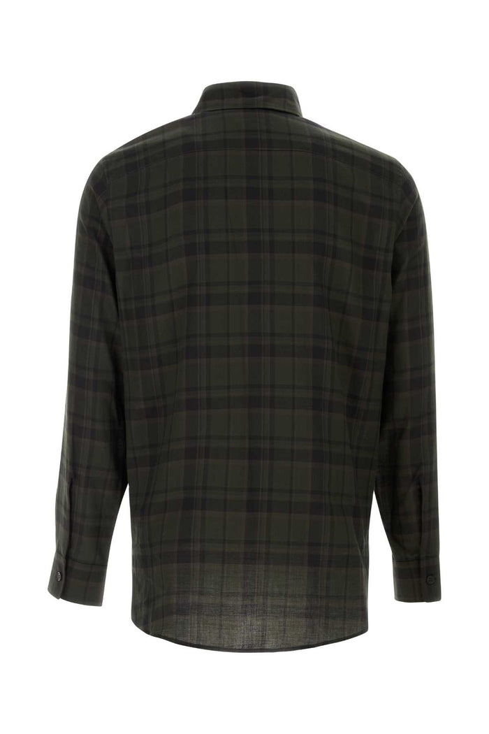 Embroidered Cotton Shirt Falklandchecksod Exterior: Camicie