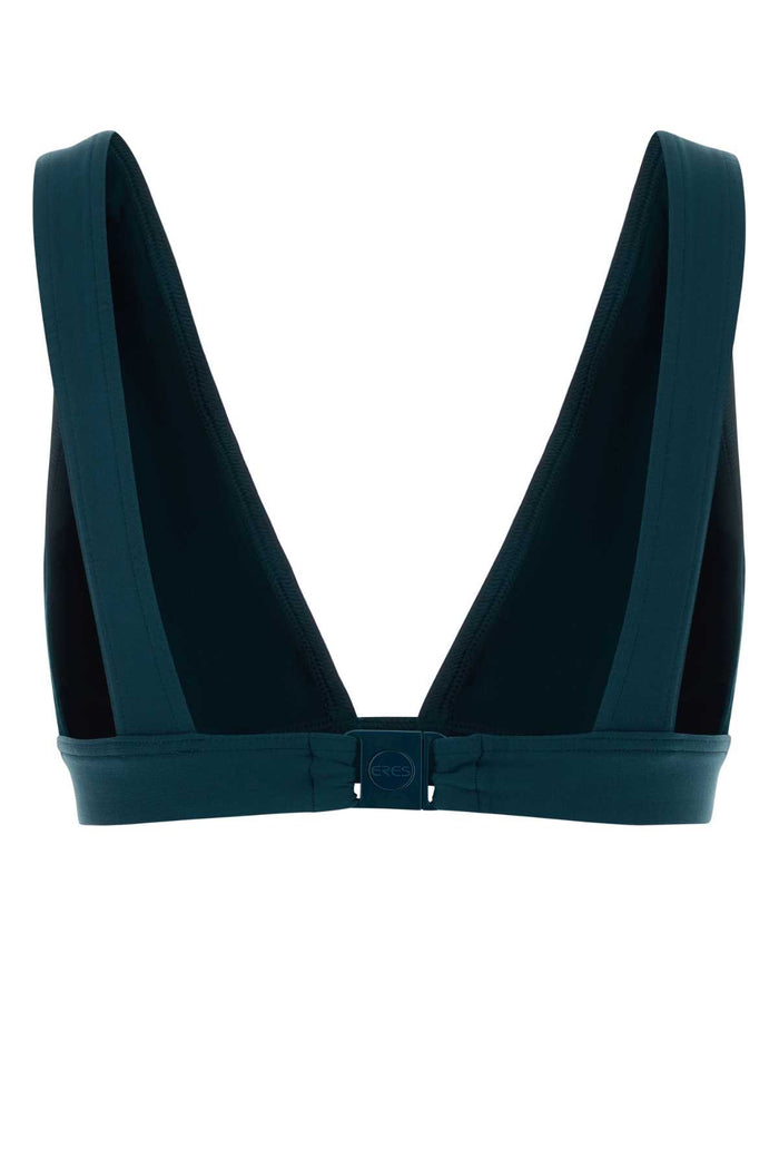 Petrol Blue Stretch Nylon Chrome Bikini Top Ocean 26a Exterior: Elastane Costumi Da Bagno