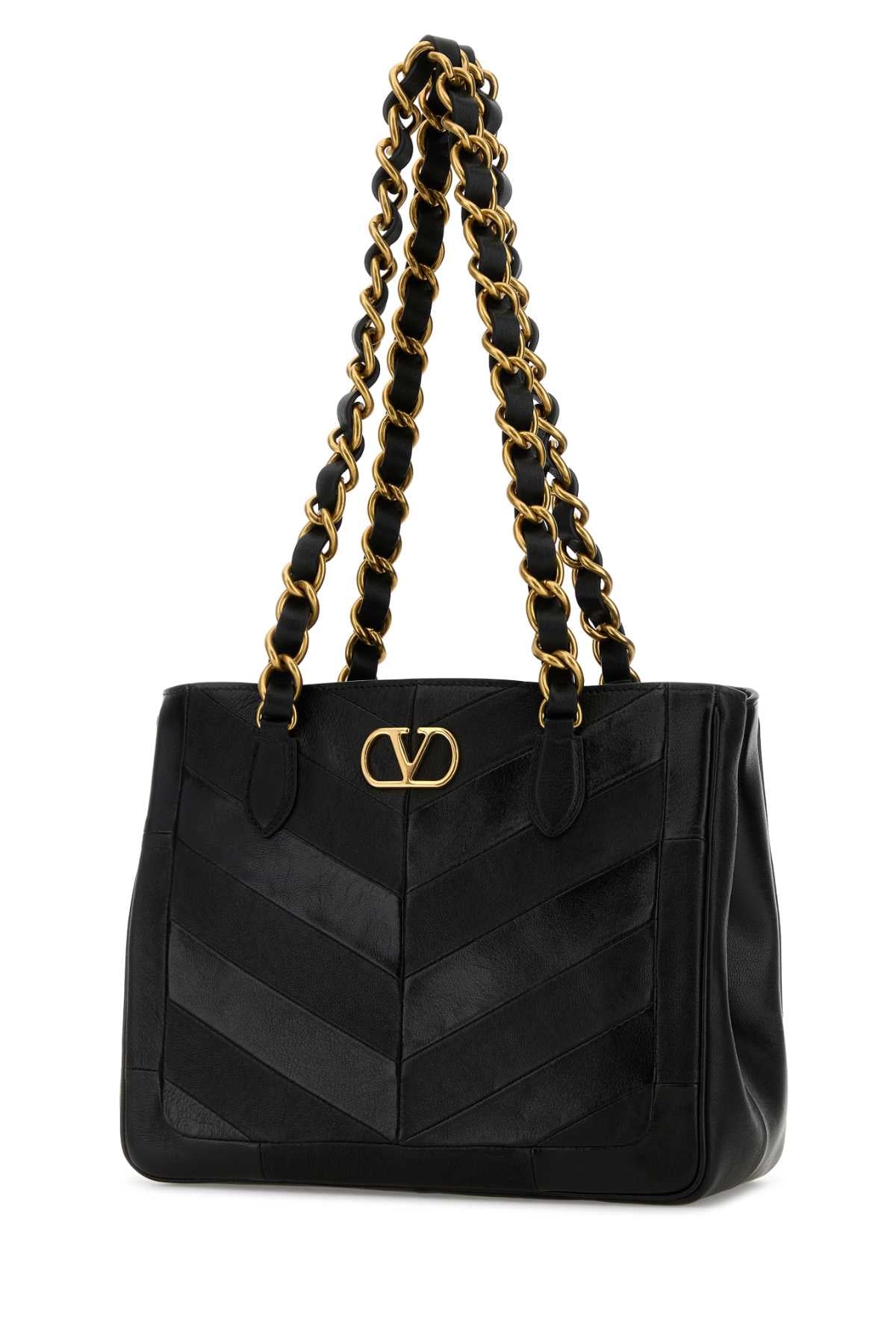 Black Leather La Seine Shopping Bag Nero Borse A Mano
