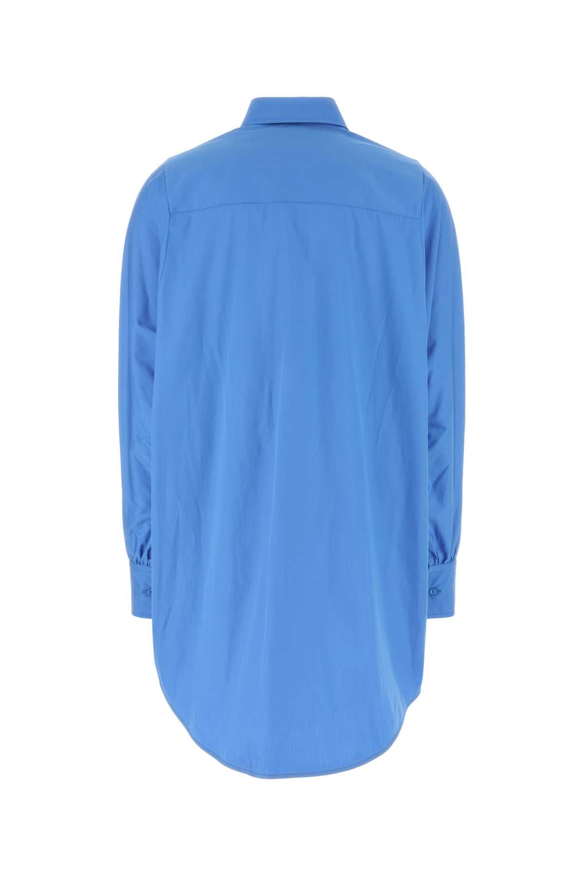 Cerulean Blue Poplin Oversize Shirt Azurblue Exterior: Cotton Camicie