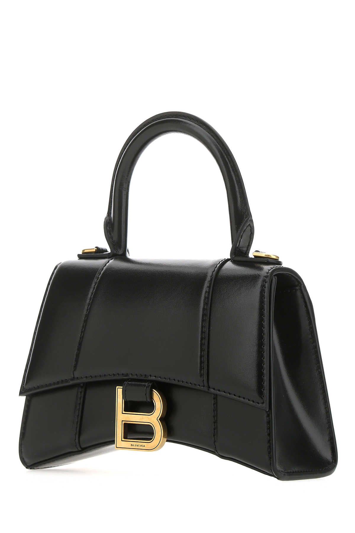 Black Leather Xs Hourglass Handbag 1000 T Domesticated Calf Le Borse A Mano